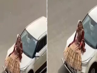 গাড়ির বনেটে বসে শ্বশুরবাড়ির দরজায় কনে! Viral Video 