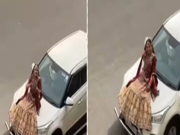 গাড়ির বনেটে বসে শ্বশুরবাড়ির দরজায় কনে! Viral Video 