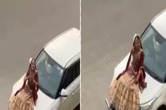 গাড়ির বনেটে বসে শ্বশুরবাড়ির দরজায় কনে! Viral Video