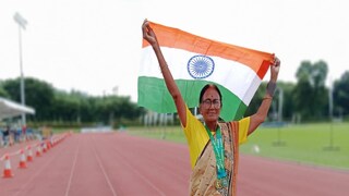 Old lady Teacher from Kalna won 3 medals from in an athletic meet in Singapore 