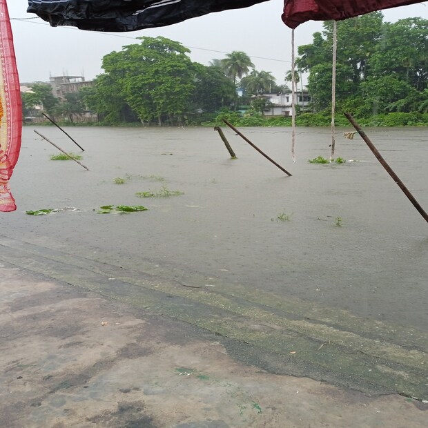 লাগাতার বৃষ্টির জন্য বিপর্যস্ত জনজীবন। দিন রাত বৃষ্টি। সকাল থেকে জল কিছুটা কম হলেও ফের আবার বেলা বাড়ার সাথে সাথেই লাগাতার বৃষ্টির জন্য জল বাড়ছে।অতি বৃষ্টিপাত যার ফলে গ্রামে দুয়ারে নদী।গোটা জলপাইগুড়ি শহর জলমগ্ন। আবহাওয়া অফিসের নির্দেশিকা অনুযায়ী, অতিবৃষ্টির সতর্কতা ছিলো। তবে বুধবার ভোর থেকে। ব্যাপক বৃষ্টিতে পুরো জলপাইগুড়ি শহর এবং সদর ব্লকের বেশির ভাগ গ্রাম প্লাবিত। বাহাদুর অঞ্চলের বাসুয়া পাড়া গ্রামের মধ্যে দিয়ে বইছে নদীর স্রোত, প্লাবিত বিস্তীর্ণ এলাকার কৃষি জমি।