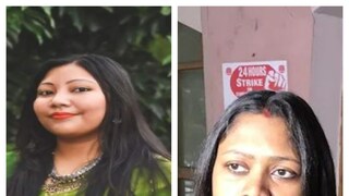 অঙ্কিতা অধিকারী (বাঁদিকে) ও ববিতা সরকার৷