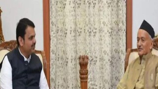 BJP leader Devendra Fadnavis with Maharashtra governor Bhagat Singh Koshyari at Raj Bhavan on Tuesday. (Pic/News18)
