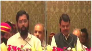শপথ নিচ্ছেন একনাথ শিন্ডে ও দেবেন্দ্র ফড়নবীশ৷ Photo-ANI