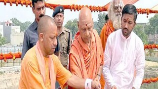 Yogi in Ram Mandir Sanctum Sanctorum 