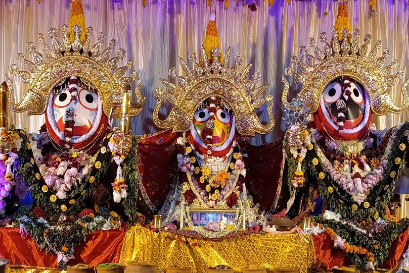 মন্দিরনগরী মায়াপুর ইসকন রাজাপুরের মন্দির থেকে জগন্নাথ দেব বলরাম ও সুভদ্র দেবীকে নিয়ে আসা হয় জগন্নাথ দেবের অস্থায়ী মামা বাড়ি মায়াপুর ইসকন মন্দিরে। উল্টো রথের আগে পর্যন্ত আট দিনব্যাপী মায়াপুর ইসকন মন্দিরের চলে জগন্নাথ দেবের মঙ্গল আরতি ভোগ নিবেদন ও একাধিক নাম সংকীর্তন। জগন্নাথ দেবকে দেওয়া হয় তার পছন্দের খাবার সহ ৫৬ ভোগ। কখনো পড়ানো হয় রাজ বেশ।