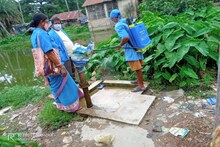 ডেঙ্গু দমনে VRP কর্মীদের সঙ্গে এলাকা পরিদর্শন করলেন পঞ্চায়েত প্রধান