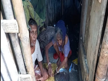 গোয়ালঘরে ঠাঁই বৃদ্ধ দম্পতির। (East Midnapore News)
