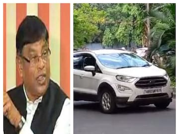 ইডি দফতরে ঢুকছে মানিক ভট্টাচার্যের গাড়ি৷ 