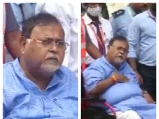 ভুবনেশ্বর বিমানবন্দরে নামার পর দৃশ্যতই বিধ্বস্ত লাগছিল পার্থ চট্টোপাধ্যায়কে৷ Photo-ANI 