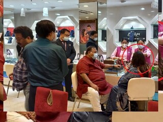 Mystery lady with Partha Chatterjee in jewellery shop