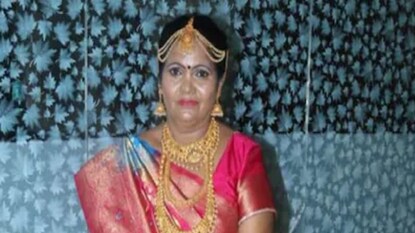 Saranya married Indrani's son at Tiruvallur in a grand ceremony. (Credits: News18) Saranya married Indrani's son at Tiruvallur in a grand ceremony. (Credits: News18)