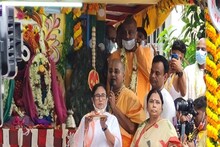 ইসকনের রথযাত্রায় মুখ্যমন্ত্রীর আরতি,রথের রশি টেনে সূচনা করলেন ৮ দিনব্যাপী উৎসবের