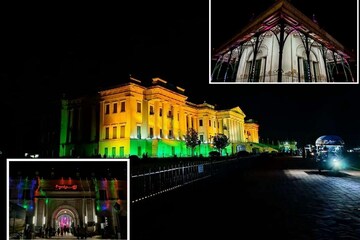 ঝলমলে রঙিন হাজারদুয়ারি, আলোর রোশনাইয়ে সেজে উঠেছে ইমামবাড়া