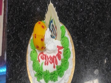 This year special cake prepared for janmashtami puja for Gopal