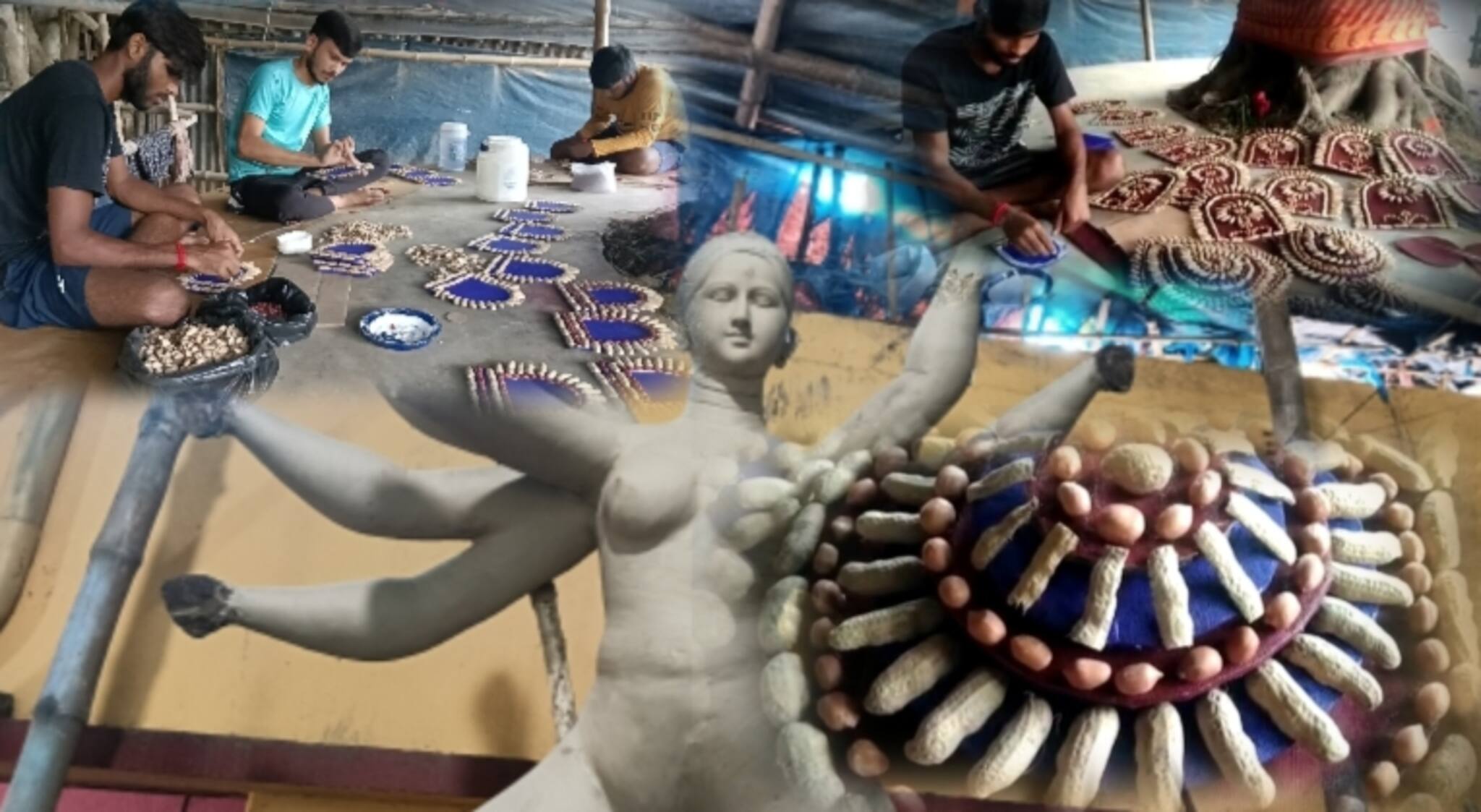 Durga Puja 2022: ভুবন বাদ্যকরের কাঁচা বাদাম এবার দুর্গাপুজোর থিমে! চমক মালদহের মণ্ডপে