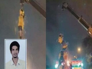 দহি হান্ডি ভাঙতে সাত তলা মানব শিখরে চড়েছিলেন যুবক 