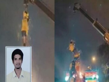 দহি হান্ডি ভাঙতে সাত তলা মানব শিখরে চড়েছিলেন যুবক 