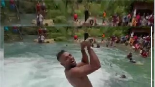 nicholas pooran trapped in the waterfall - Photo Courtesy- Instagram/ Video Grab nicholas pooran trapped in the waterfall - Photo Courtesy- Instagram/ Video Grab