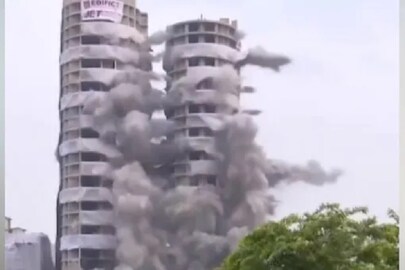 Noida: Supertech twin towers were demolished on Sunday.
