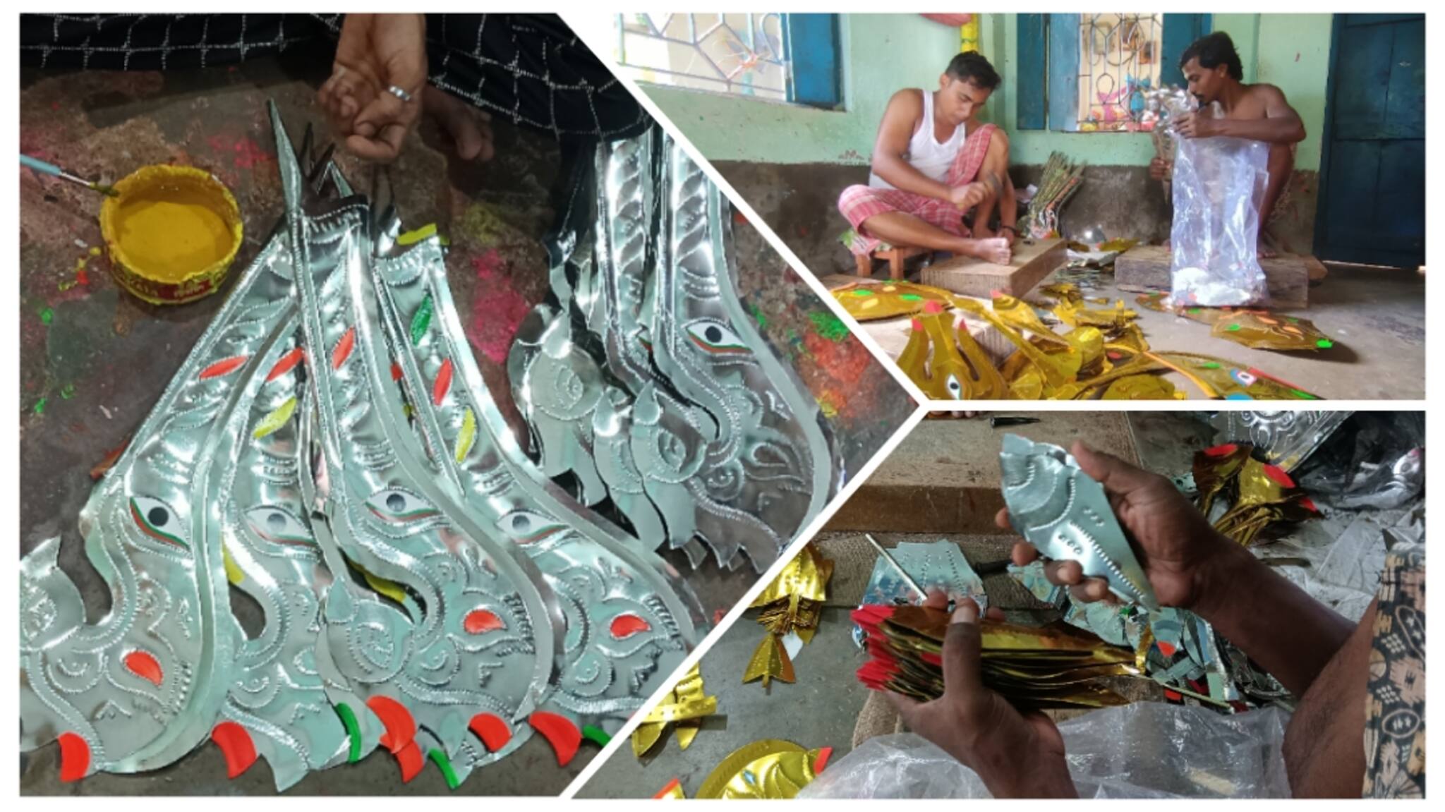 Durga Puja 2022: রাত জেগে দশভুজার অস্ত্র ও শস্ত্র বানাচ্ছেন এই গ্রামের বাসিন্দারা