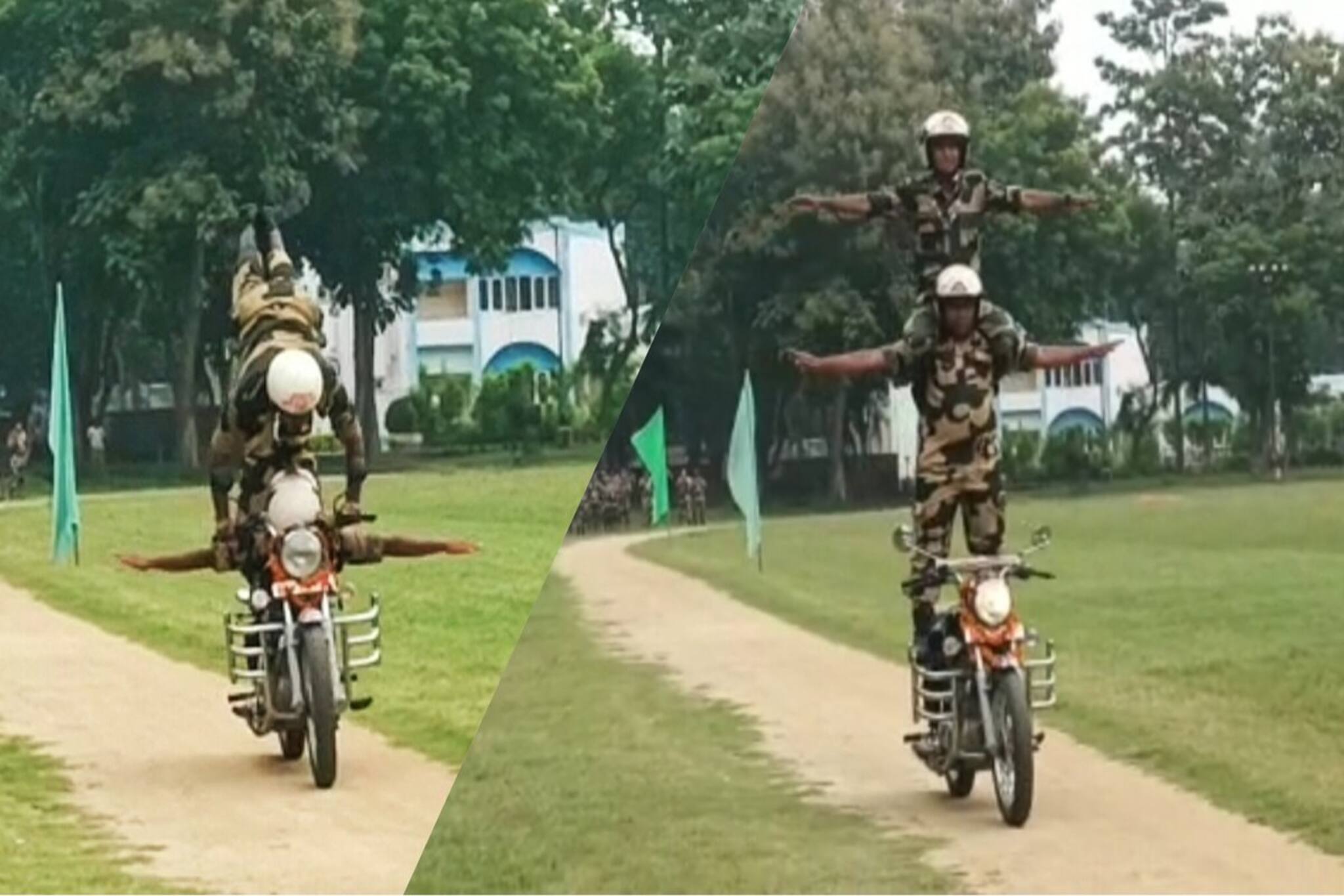 বিএসএফ-এর বাইক কলাকৌশল চাপরায়, প্রদর্শন করা হল একাধিক স্টান্ট