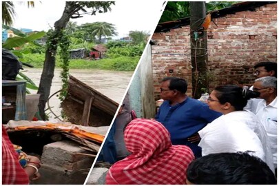 ডায়মন্ডহারবারে ক্রিক খাল সংলগ্ন এলাকায় ধস