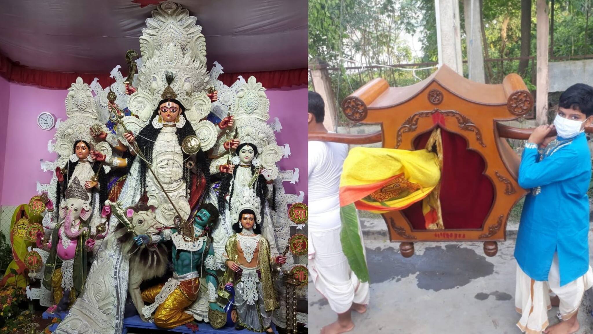 Durga puja 2022: দুর্গাকে শিকল দিয়ে বেঁধে রাখা হয় জঙ্গিপুরের ঘোষাল বাড়িতে,কেন জানেন?