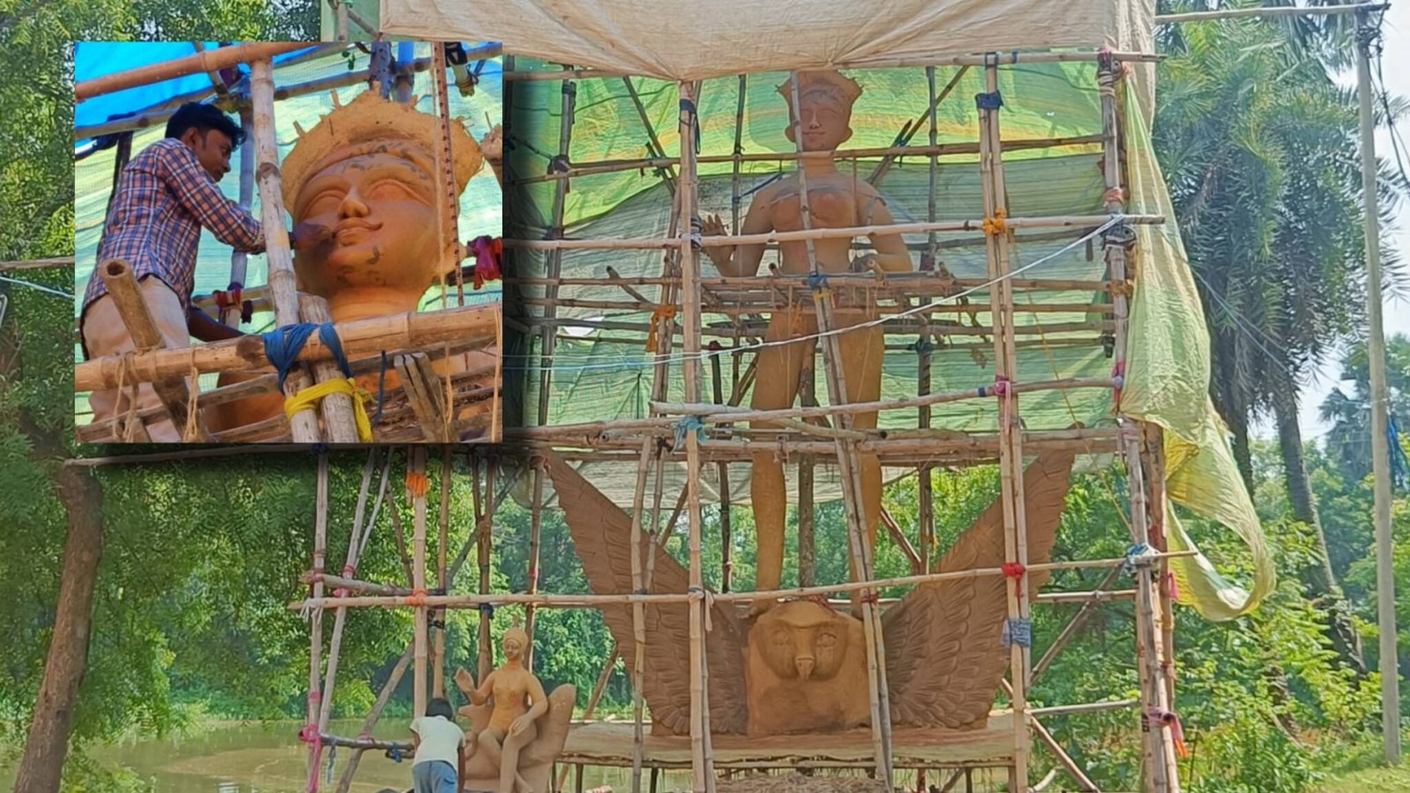 Birbhum News : দুর্গাপুজোর আগেই লক্ষ্মী পুজোর তোড়জোড়, তাক লাগাতে চলেছে বীরভূমের ২২ ফুটের প্রতিমা