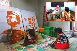স্বাস্থ্য শিবিরের পাশাপাশি চলছে প্যান্ডেল তৈরির কাজ
