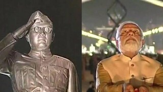 নেতাজির মূর্তির উদ্বোধনে প্রধানমন্ত্রী নরেন্দ্র মোদি