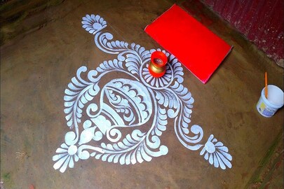 পুজোর আলপনা (প্রতীকী ছবি)