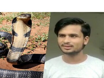 viral news:  snake bites a young man 5 times in Agra