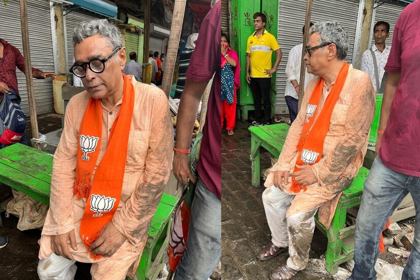 বিজেপির নবান্ন অভিযানের পুরোভাগে আজ নজর কাড়লেন স্বপন দাশগুপ্ত। হলেন জখম। পরনের হালকা গেরুয়া পাঞ্জাবিতে কাদামাখা। চোখ-মুখ বিধ্বস্ত। বৃষ্টি আর জলকামানের জলে ভিজে একসা চেহারা। 