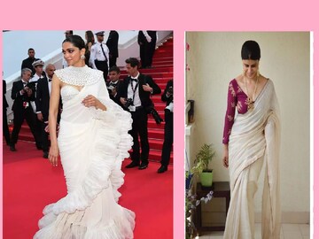 White Saree and co ordination jewllery, make up