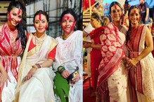 মুম্বইয়ে বিজয়া উৎসব জমজমাট! সিঁদুর খেলায় মাতোয়ারা কাজল-রানি