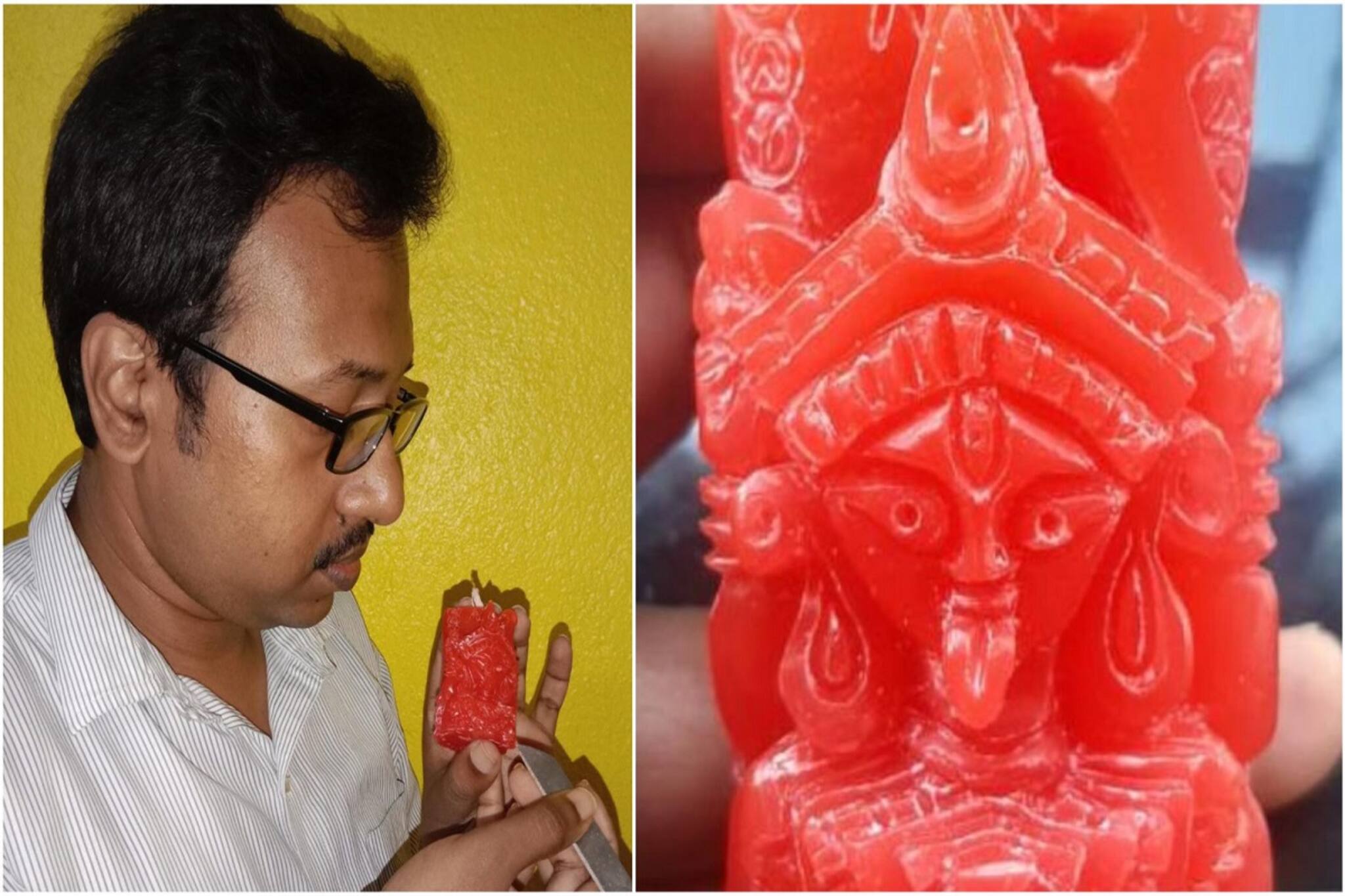 Kali Puja 2022:  মোমবাতি দিয়ে কালী তৈরি শিক্ষকের 