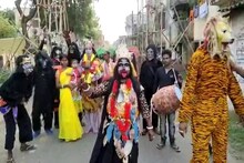 অভিনব বিসর্জন শোভাযাত্রা দুর্গাপুরে