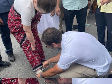 দলের ট্যুইটার হ্যান্ডলে ছবিটি শেয়ার করে রাহুল ক্যাপশনে লিখেছেন ‘মা’