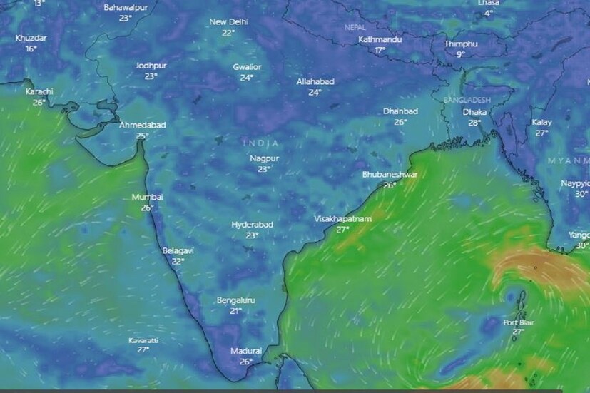 #কলকাতা: মৌসুমী বায়ু উত্তর ভারত মহাসাগরে প্রথম সাইক্লোনিক স্টর্ম সিতরং মঙ্গলবার নাগাদ পশ্চিমবঙ্গ ও বাংলাদেশের উপকূলে পৌঁছতে পারে৷ এর জেরে পশ্চিমবঙ্গ ও ওড়িশায় কালীপুজো ও দিওয়ালির সময় ভারী বৃষ্টির আশঙ্কা ক্রমশ প্রবল হচ্ছে৷ আইএমডি র দেওয়া ওয়েদার আপডেট অনুযায়ী মঙ্গলবার বাংলাদেশে ল্যান্ডফলের আগে এই সাইক্লোনিক স্টর্ম ১০০ থেকে ১১০ কিমি গতিতে একটি গভীর সাইক্লোন পরিণত হবে৷ Photo - Windy/ satellite images
