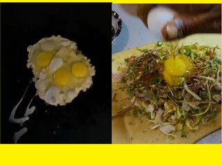 Viral Video: Mughlai Paratha made with 10 eggs- Photo Courtesy- Facebook/ Videograb 