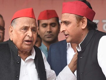 File Photo of Mulayam Singh Yadav with his son Akhilesh Yadav
