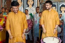 প্রথমবার ঢাক বাজালেন সৌরভ, পুজোর দিনে মেয়ে সানার জন্য মন খারাপ প্রথমবার ঢাক বাজালেন সৌরভ, পুজোর দিনে মেয়ে সানার জন্য মন খারাপ