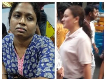 টেট চাকরিপ্রার্থী অরুণিমা পাল (বাঁদিকে) এবং মহিলা কনস্টেবল ইভা থাপা৷ 