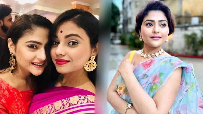 শেষবারের মতো সেই দায়িত্ব নিলেন প্রিয় দিদি। ছোট থেকে বড় হয়ে ওঠা এতদিনের এত এত খুনসুটির মুহূর্তের সাক্ষী দিদির হাতেই আজ শেষ সাজ সাজলেন ঐন্দ্রিলা।