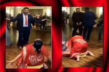 লাল শাড়ি পরে ডান্স ফ্লোরে উদ্দাম নাচ ‘আন্টির’, শাড়ি উঠে গিয়ে দেখা গেল...