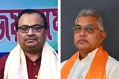 কুণাল ঘোষ এবং দিলীপ ঘোষ। ফাইল ছবি
