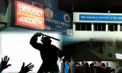 বেলডাঙায় যুবককে খুন। হাসপাতালে মৃতের পরিজনেরা 