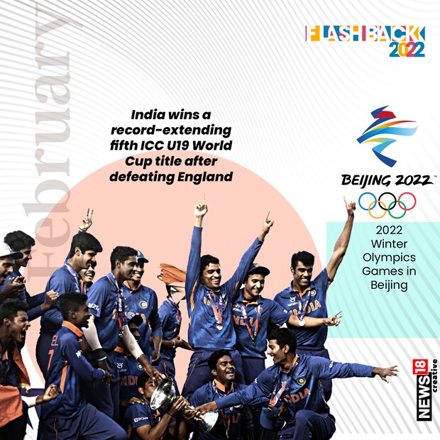 ২০২২ সালে সর্বাধিক পঞ্চমবার অনু্র্ধ্ব ১৯ বিশ্বকাপ জেতার রেকর্ড গড়ে ভারতীয় ক্রিকেট দল।  চলতি বছরে চিনের বেজিংয়ে আয়োজিত হয় শীতকালিন অলিম্পিক্স।