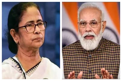 মমতা বন্দ্য়োপাধ্য়ায় ও নরেন্দ্র মোদি। 